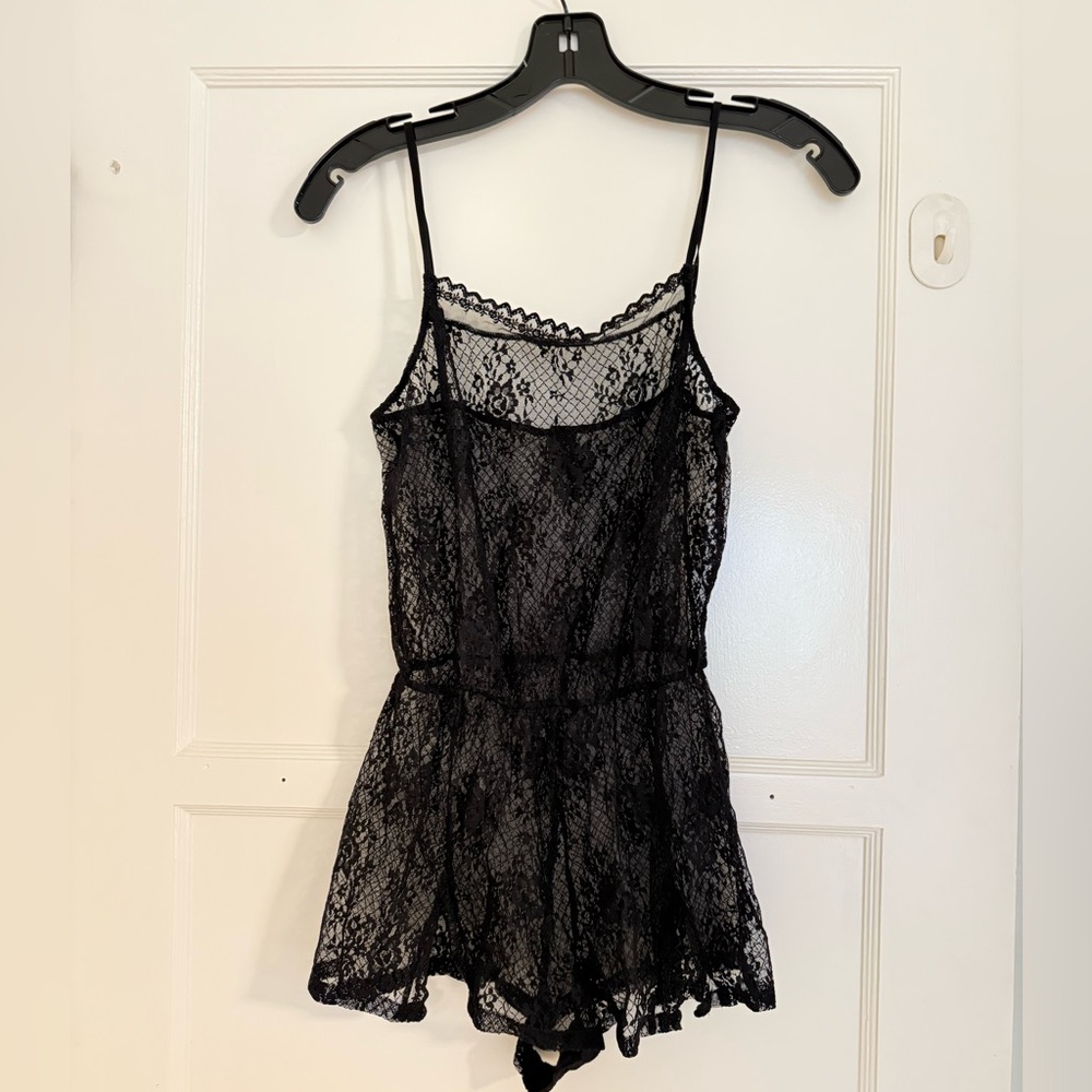 Only Hearts Black Lace Romper size S